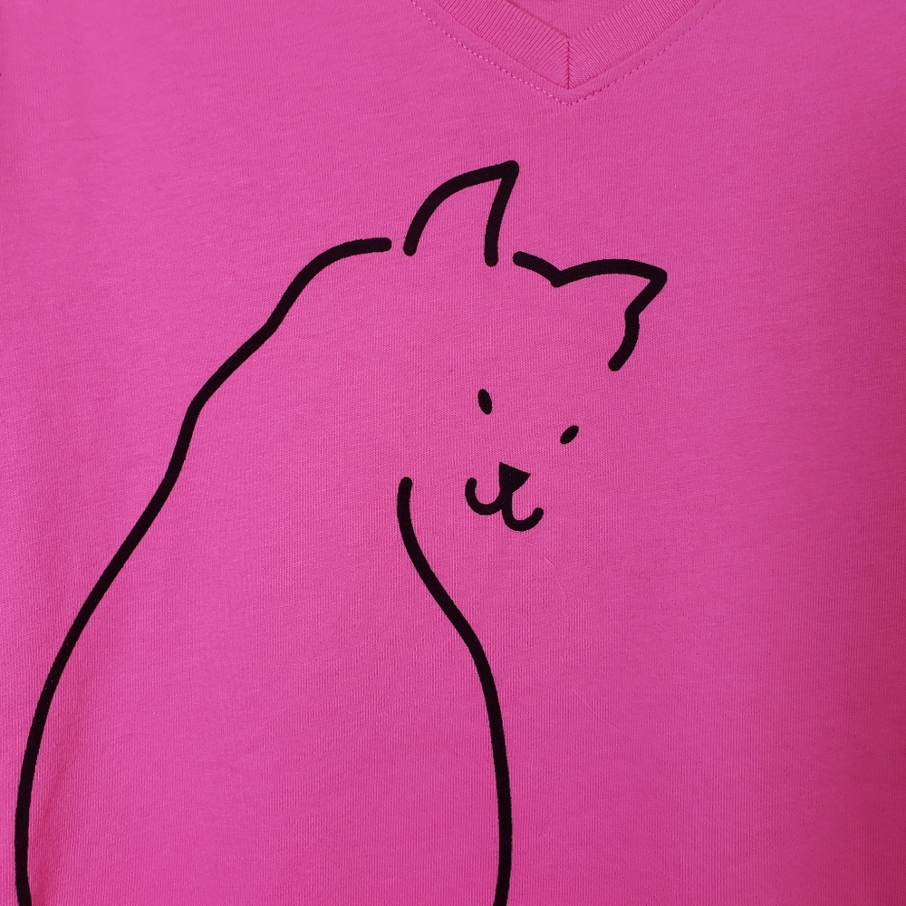 Marüshca cat & wind up mouse print v-neck t-shirt - Picture 3 of 7